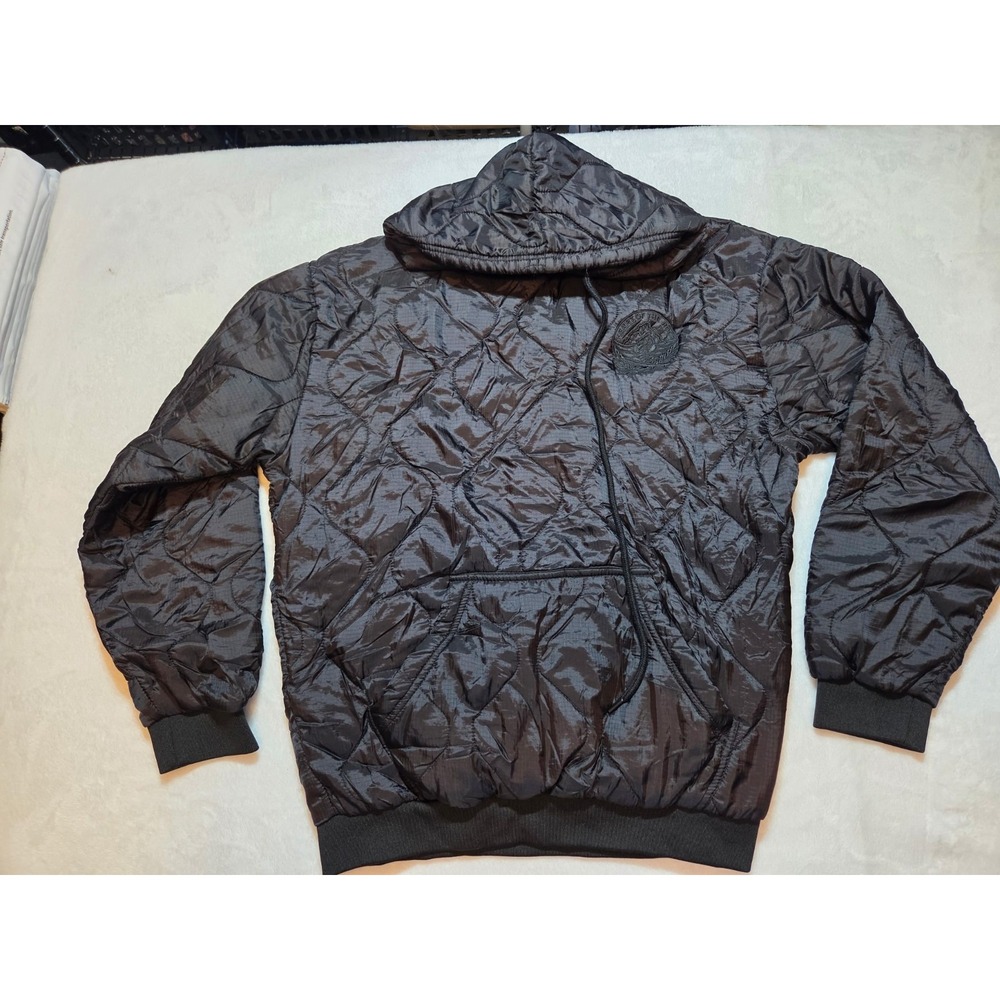 250 Woobie Gear Men's Medium Black Quilted Hooded Pullover Ripstop Nylon...